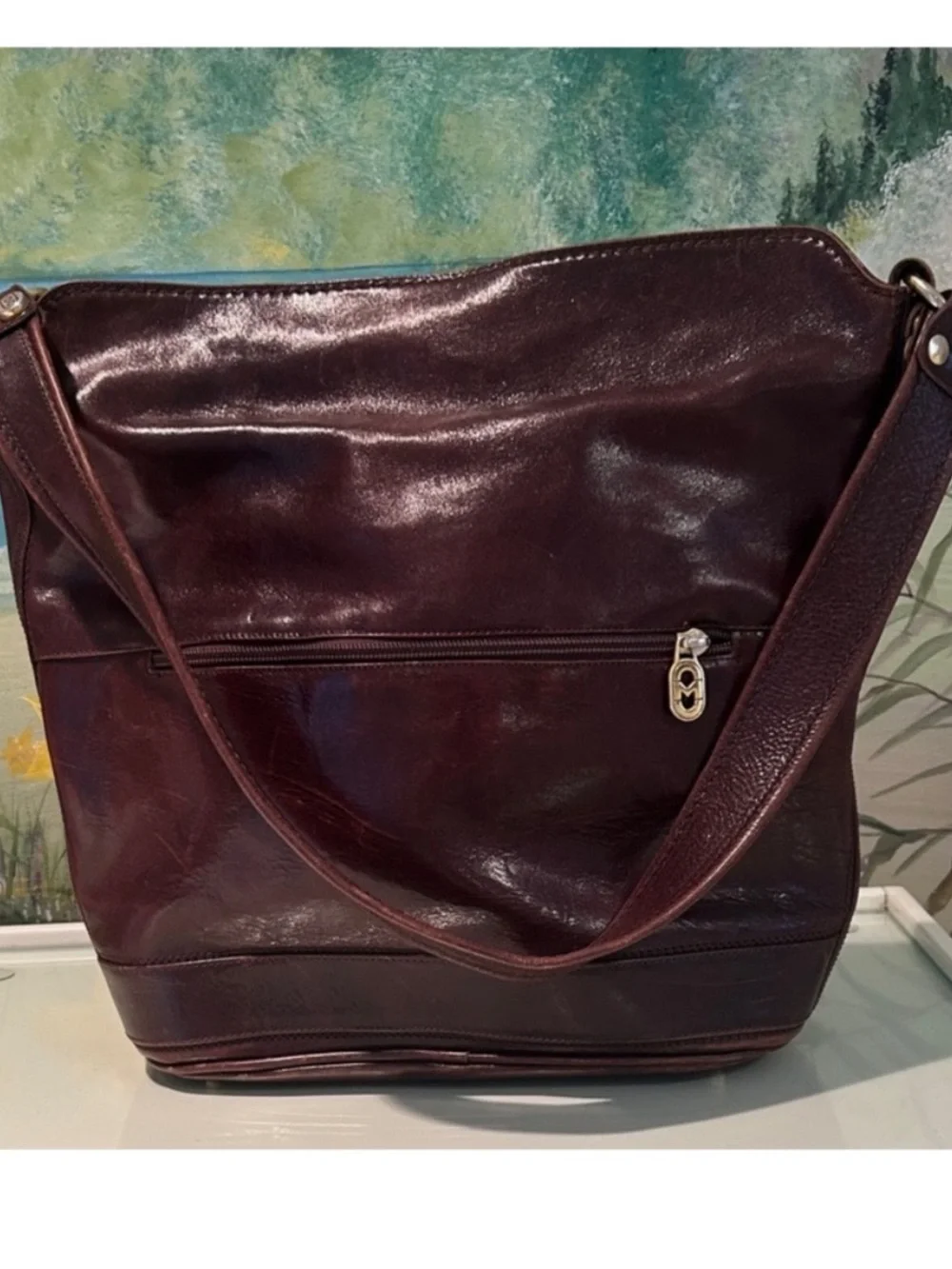 Vintage Marino Orlandi Large Rich Brown Leather Shoulder/Bucket Bag